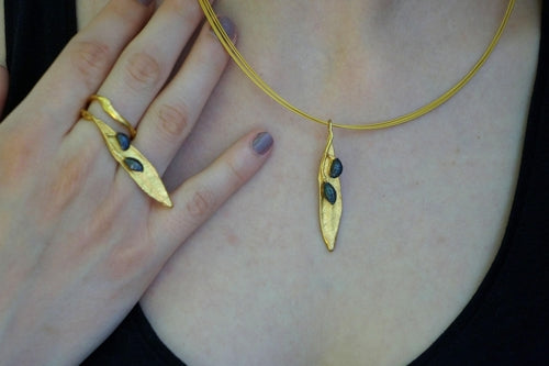 Nature-Inspired Olive Leaf Necklace, Gold & Silver (Adjustable Chain)
