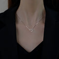 Geometric Interlocking Silver Necklace